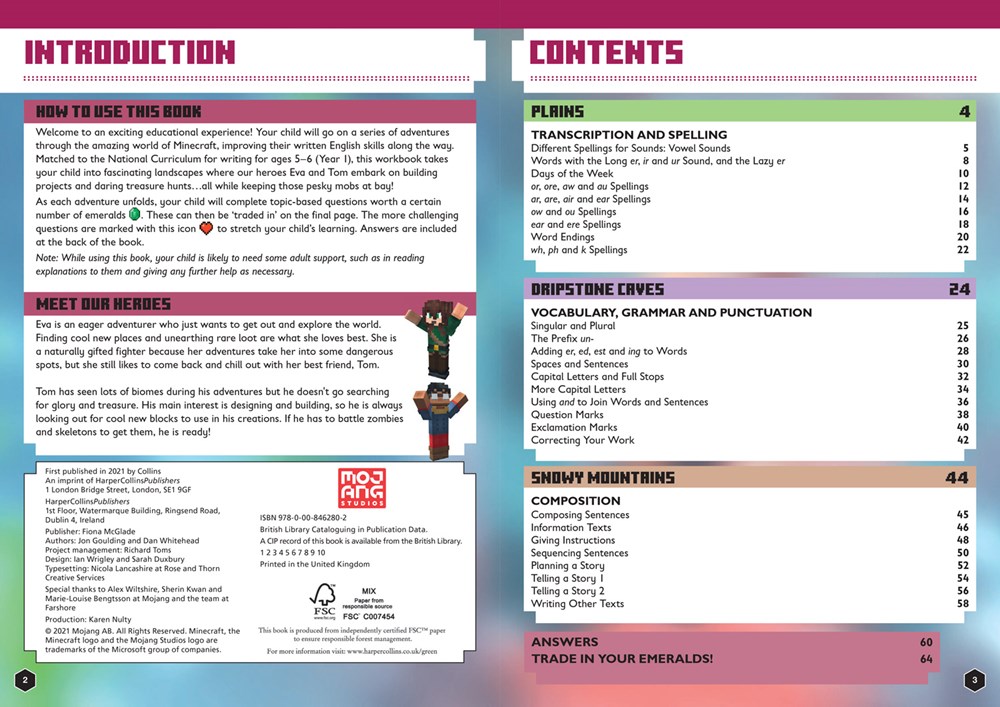 Minecraft English Ages 5-6 : Official Workbook - Image 2